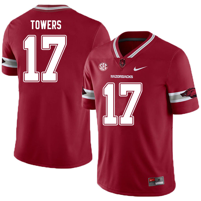 Men #17 J.T. Towers Arkansas Razorbacks College Football Jerseys Sale-Alternate